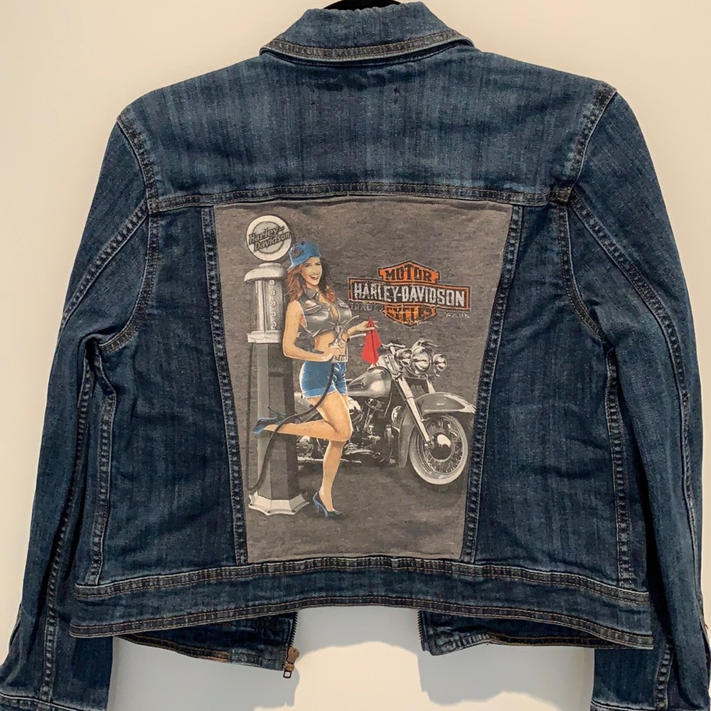 OOAK Harley Davidson Jean denim jacket